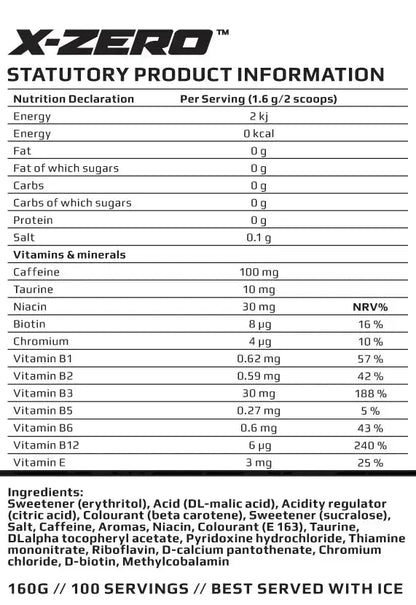 X - Zero Japanese Cherry – Sockerfri Energidryck (100 portioner) - TRÄNING & PERFORMANCE BUTIKEN